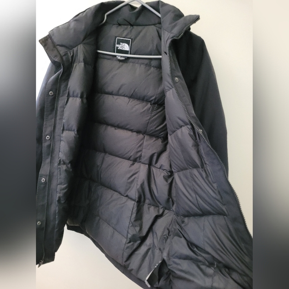 North Face Goose down belted Parka coat Size M - Picture 3 of 15